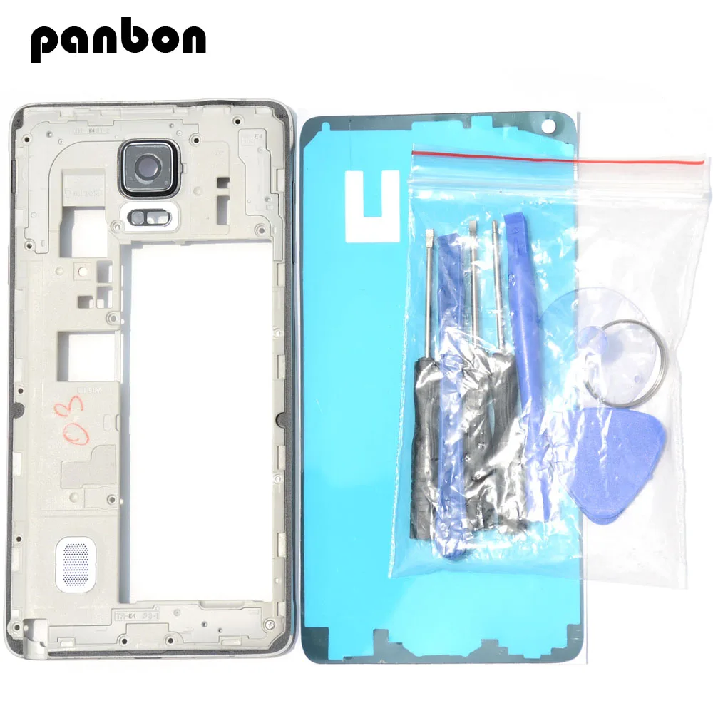 

Middle Frame Plate Bezel Housing Case For Samsung Galaxy Note 4 N910F N910V N910C & sticker Free Tools Replacement Parts panbon