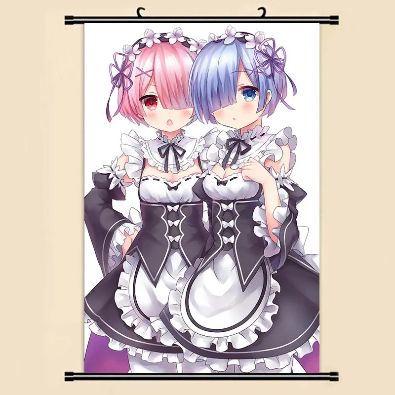 Аниме Манга Re Zero Kara Hajimeru Isekai Seikatsu Настенная картина прокрутка 40x60 обои наклейки