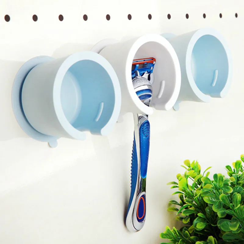 New Razor Stand Wall Sucking Shaver Cap Holder Bathroom Shower Home