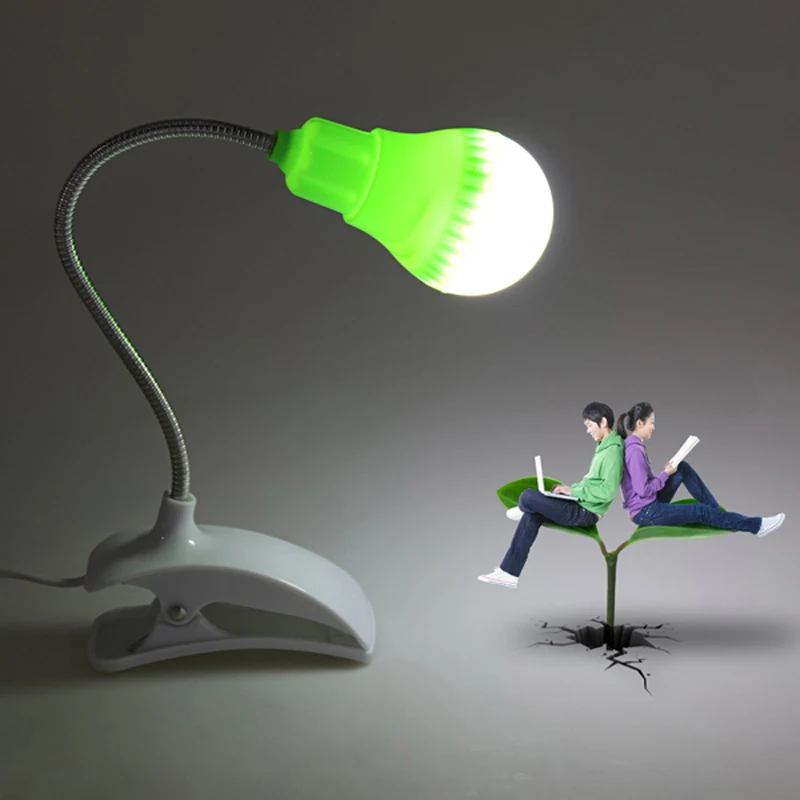 

Flexible Bright Switch Bed Table Lamp Desk Light Mini LED USB Reading Light Clip Computer Lamp for Notebook PC