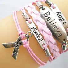 Раковые груди Бабочка Грудное вскармливание мой правый желтый оранжевый розовый лента кожаные браслеты Подвески унисекс для женщин и мужчин ювелирные изделия 1 шт