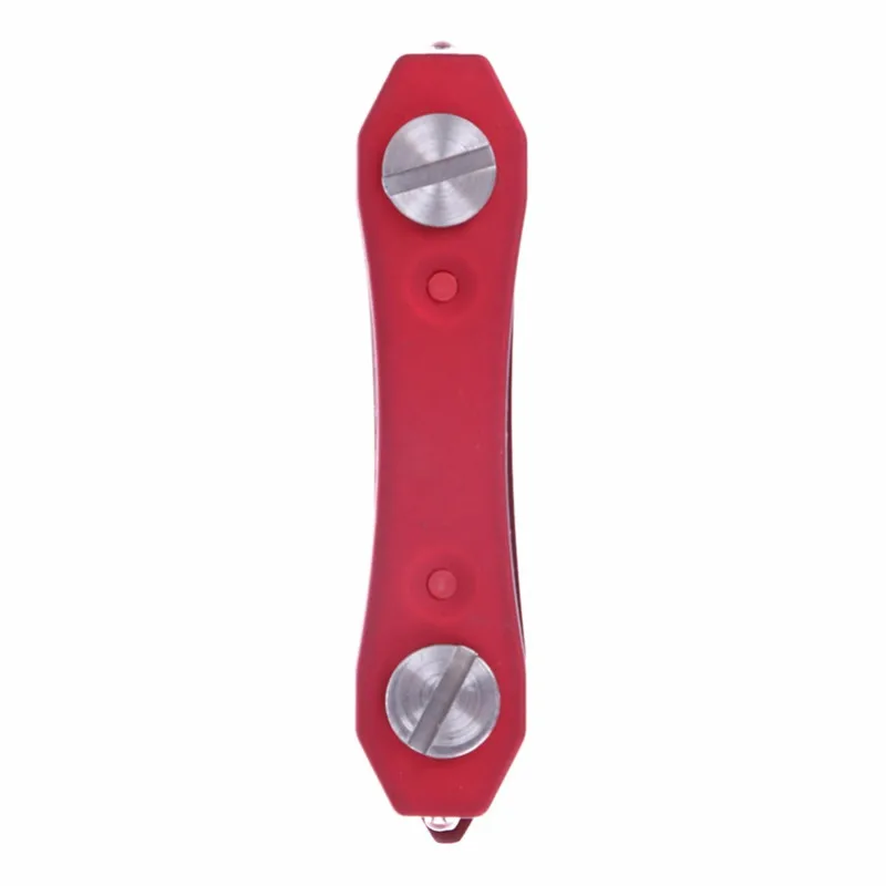Открытый держатель для ключей из нержавеющей стали, многофункциональный брелок для ключей, переносная папка для ключей, Карманный EDC зажим для ключей со светом - Цвет: Красный