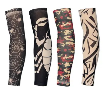 

18 Colors 2pcs Cycling Sports Tattoo UV Block Cool Arm Sleeves Armwarmer Cover Sun Protection Skull Bike Bicycle Arm Warmer