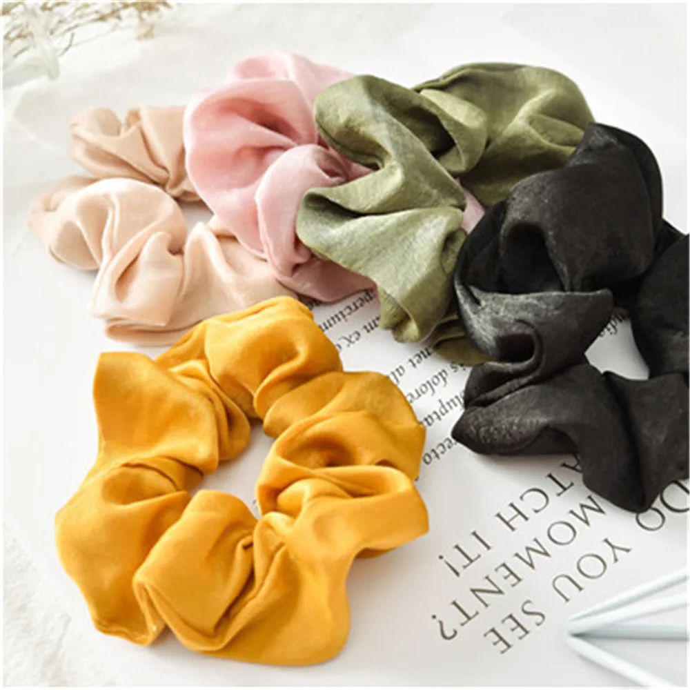 

Lady Hair Scrunchies Ring Elastic Hair Bands Pure Color Bobble Sport Dance Hair Rope Tie Soft Charming Hairband Hair Accessories