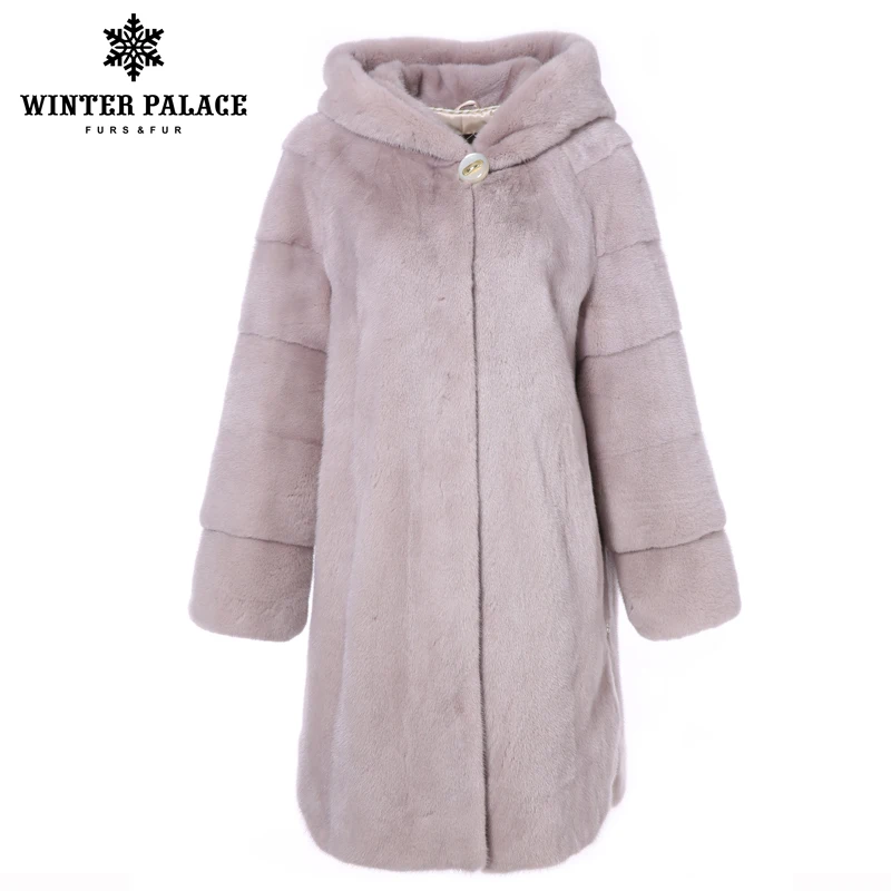 

Hooded genuine mink fur coat High grade Winter new Long mink fur coat Short import mink fur coats women color real mink fur coat
