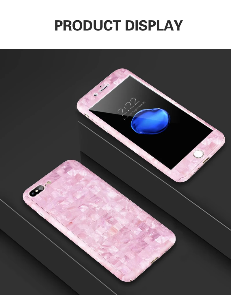 Чехол для iPhone6 7 Plus 5 5S SE модный мраморный Вишневый клубничный торт 360 градусов полный корпус жесткий чехол для iPhone X 6S 8 Plus