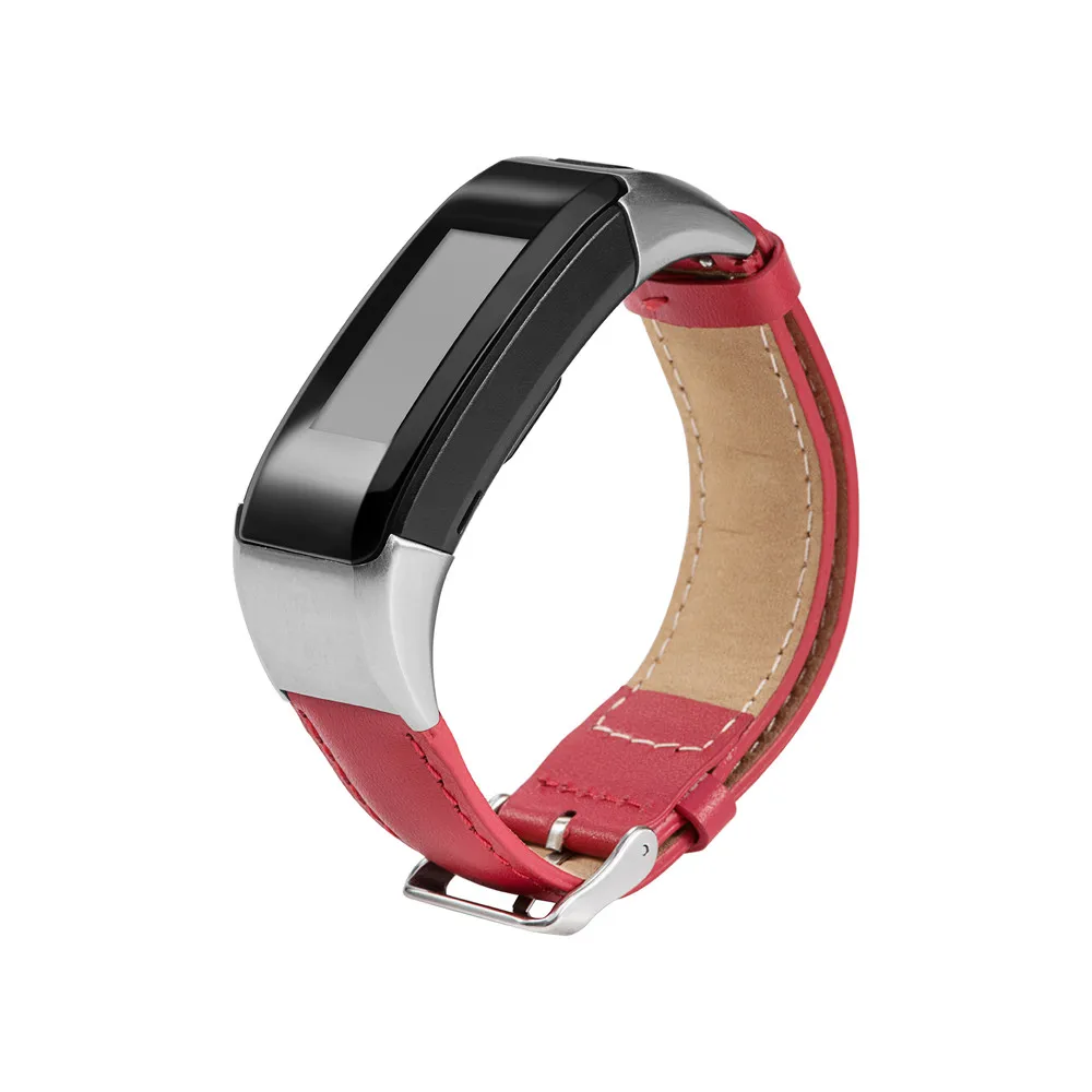 Замена кожаный ремешок браслет для часы Garmin vivosmart HR+ oct4 - Цвет: RD