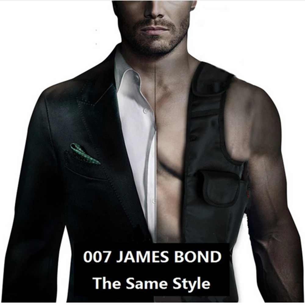 Meilleur Laix EDC Anti Vol Cachés Sous Les Bras Étui En Nylon Noir Agent Bond 007 Sac Multifonction Inspecteur Épaule Sac