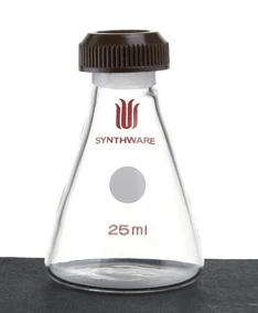 

F501025, Flask, Threaded, Erlenmeyer, Jointsize:14/10, capacity:25ml