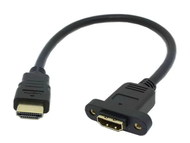 

1M 39.3inch V1.4 HDMI Male to Female Extension Video Cable Gold Plated Plug Panel Mount Screws