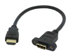 1 м 39.3 дюйма V1.4 HDMI мужчин и женщин Расширение Видео кабель Позолоченный штекер Панель крепление Шурупы