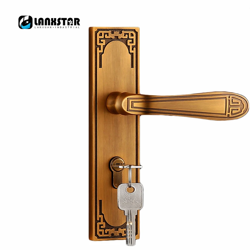 

Luxury Bronze Color Strong Strength Materials Door Lock Factory Wholsesale Factory Supply Zinc Alloy Handle Door Locks