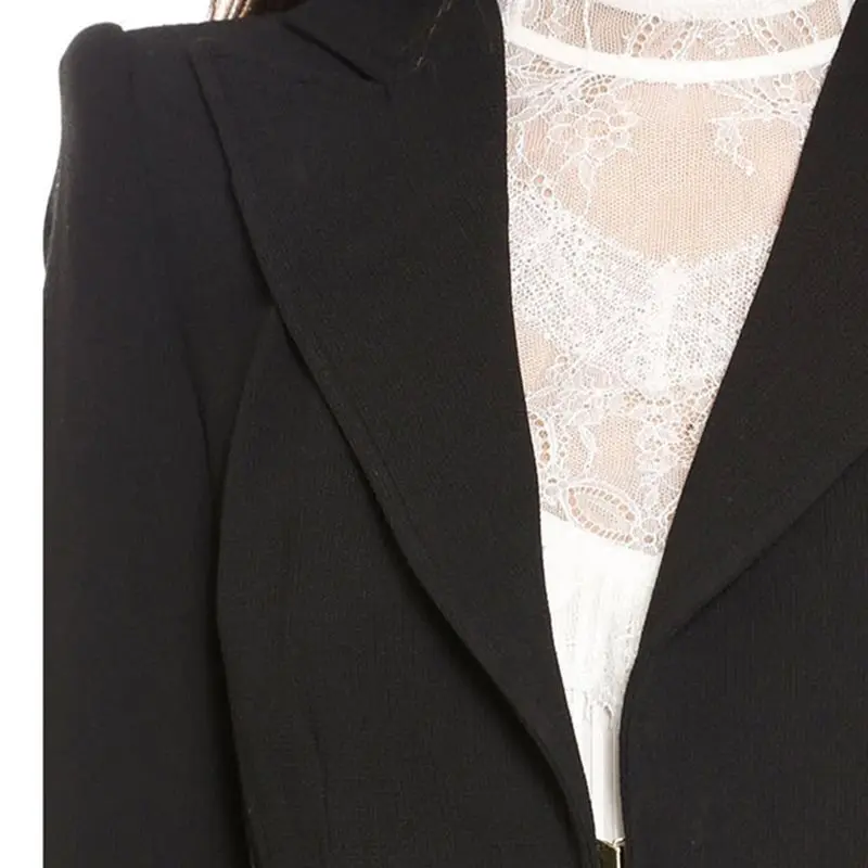 Черное длинное шерстяное пальто с подкладкой для женщин, офисная одежда размера плюс, зимние теплые обтягивающие женские простые элегантные повседневные пальто