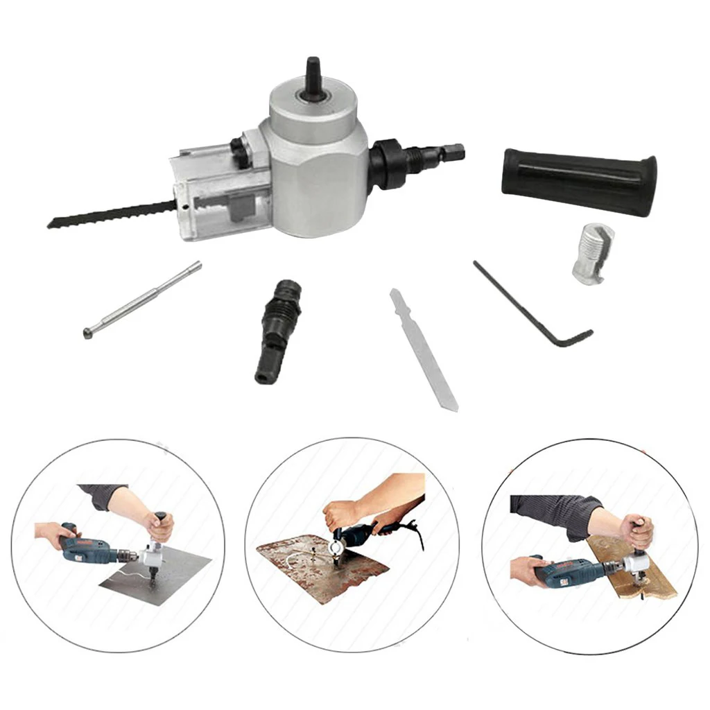 

Professional Double Head Sheet Metal Nibbler Cutter Holder Tool Drill Attachment Kit Tools for Cutting Iron Steel Plate Wood Pl
