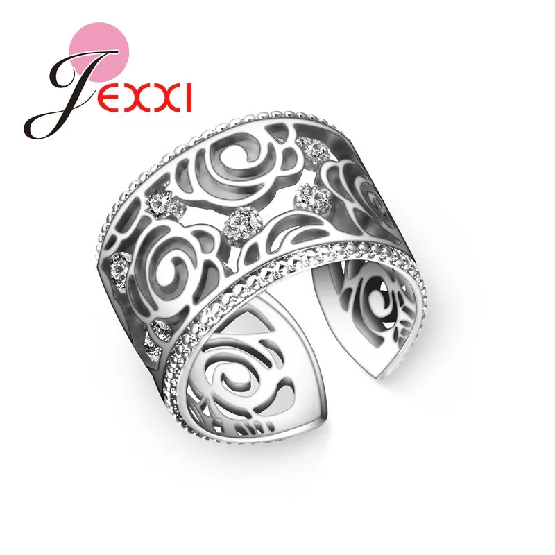 

PATICO Immemorial Retro Hollow Design Adjustable Rings Jewelry 925 Sterling Silver Women Finger Ring Party Bijoux Accessories