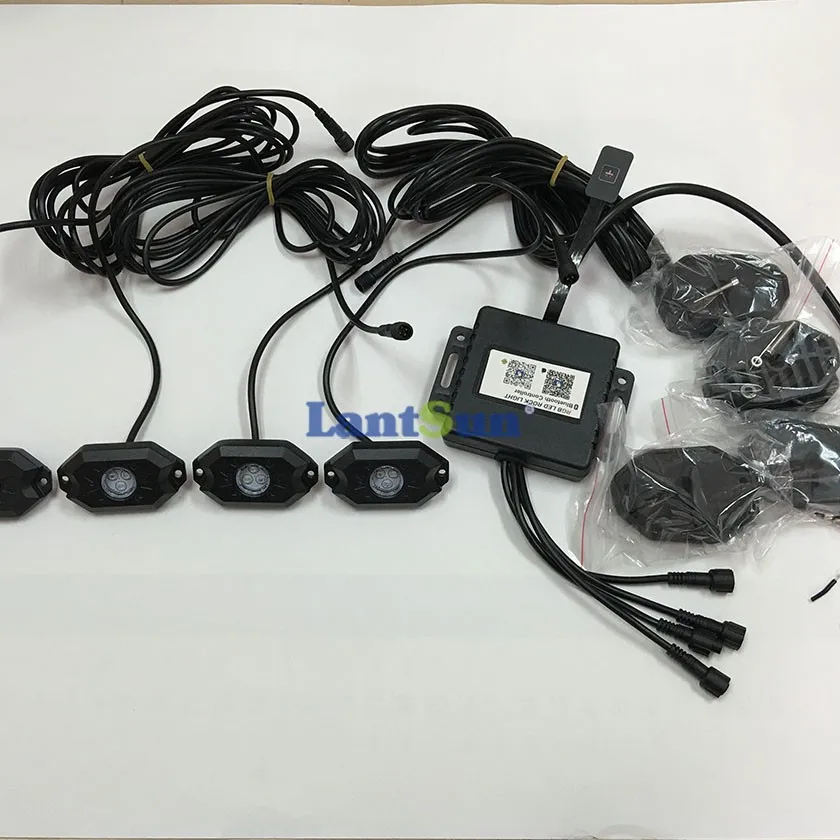 1 комплект J140 Простая установка bluetooth-контроллер DC12v 24 v RGB 4 накладки светодиодные горные фонари украсить подходит 4x4 4WD wrangler A4
