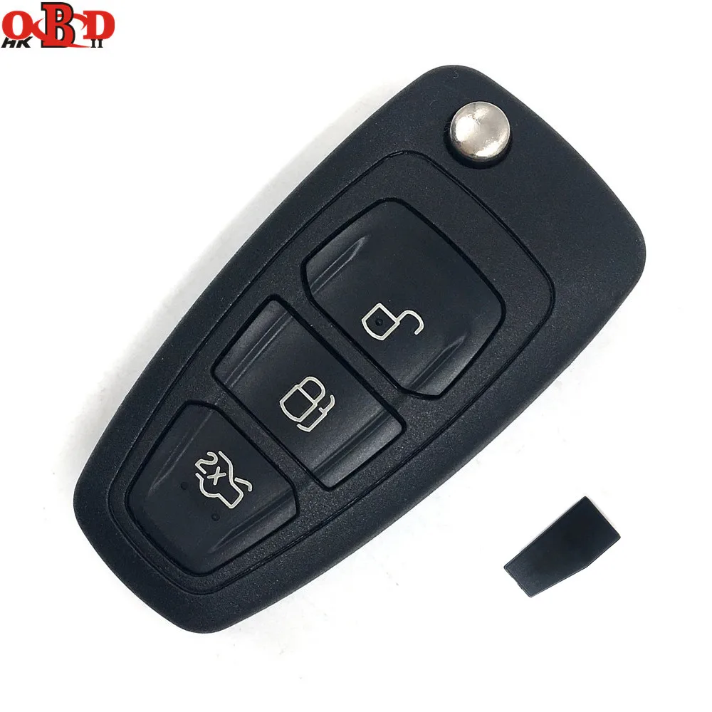 

HKOBDII 433MHZ For FORD Focus Mondeo Fiesta Folding Flip Remote Key WITH HU101 F021 blade With 4D63 Chip,10pcs/lot