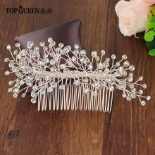 TOPQUEEN HP192 Свадебные тиара свадебные гребни для волос невесты украшения для волос ручной работы со стразами Свадебные аксессуары для волос; свадебные тиары