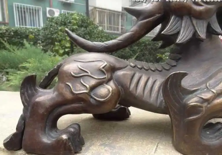 

Chinese Regius Palace Evil Door Bronze Fu Foo Dog beast kylin Guardian Lion