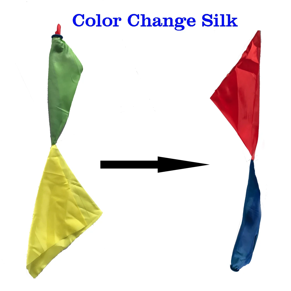 1 pièces Foulard En Soie Pour Tour De Magie Magicien Trick Magie De Près Outils Facile À Faire Jouet Magique En Soie Changement Couleur Enfants Cadeau 21 cm * 21 cm