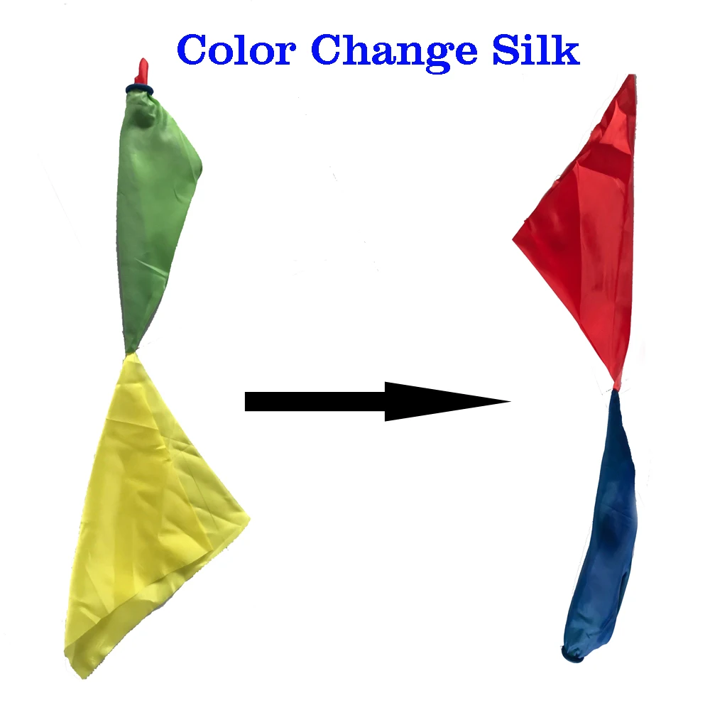 Change Color Scarf Magic Trick Props Black to Rainbow Soft Silk Magic Show LE 