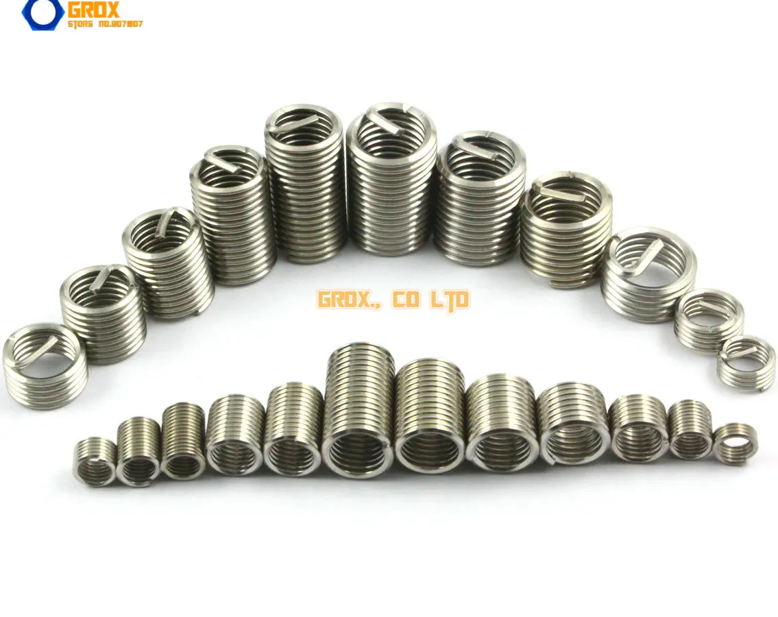 100 Pieces M6*1.0*2.5D 304 Stainless Steel Thread Insert Repair Insert