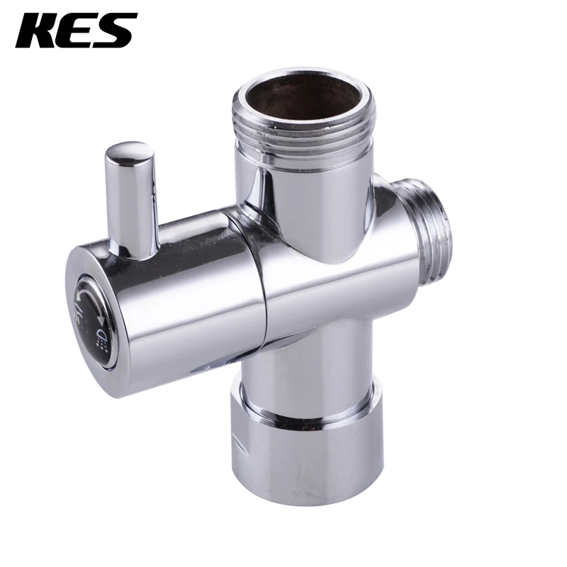 

KES PV1 SOLID BRASS 3-Way Diverter Valve 3/4" and 1/2" IPS Shower System Replacement Part, Polished Chrome