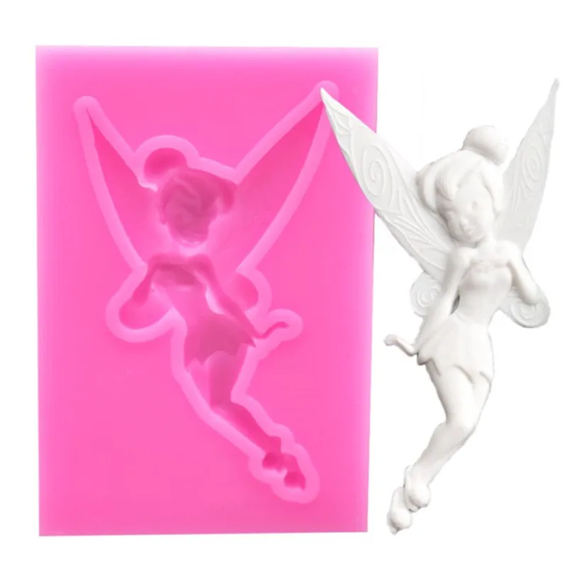 Цветочная фея силиконовая форма с изображением ангела Gumpaste шоколадная глина конфеты формы для помадки торта декоративные приборы DIY формы
