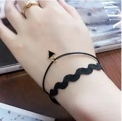 

B240 2019 cheap Creative Lace Bracelet Double layer Triangle Bracelets & Bangles For Woman man Charms Jewelry accessroies