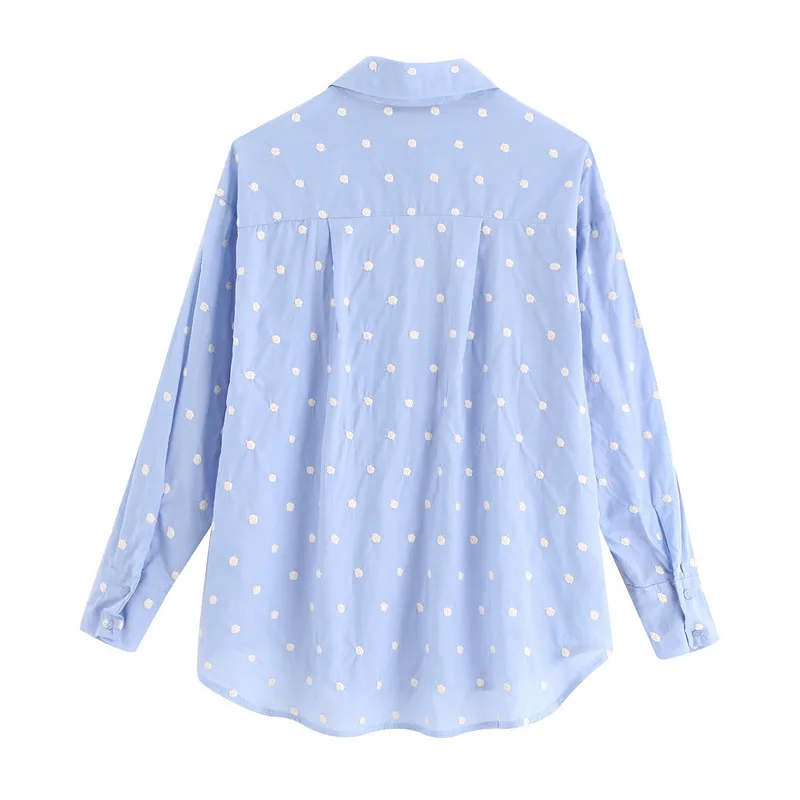  Light Women Shirt Blouse 2019 Summer New Arrival Dot Embroidery Candy Color Preppy Girl Transparent