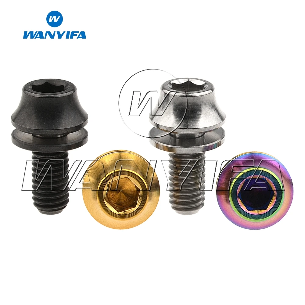 

Wanyifa Titanium Ti Bolt M5x12mm with Washers Bicycle Water Bottle Cage Hex Bolts