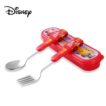 

Disney Children's Tableware Stainless Steel Baby Spoon Fork Set Portable Learning Spoon Baby Training Spoon
