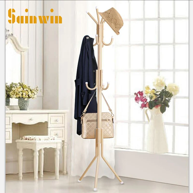 Sainwin 1pcs Metal hanger bedroom coat and hat stand hangers clothes rack home hang bag rack