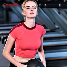 CrazyFit Йога футболки спортивные Для женщин трикотажные футболки Фитнес Тренажерный зал Бег тренировки Спортивная одежда Костюмы Топы