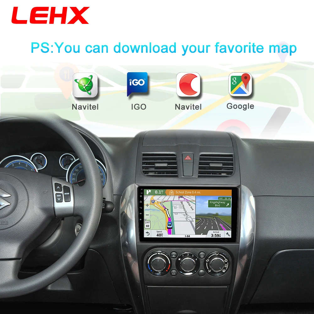 LEHX 2.5D ips экран Автомобильный Радио плеер для Suzuki SX4 2006 2007 2008-2011 2012 2Din Android 8,1 Мультимедиа gps навигационный плеер