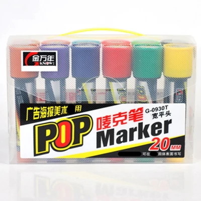 Рекламный дизайн 6 мм/12 мм/20 мм/30 mmpop микрофон ручка маркер для белой доски широким бреющая головка пера - Цвет: 12 color 20MM