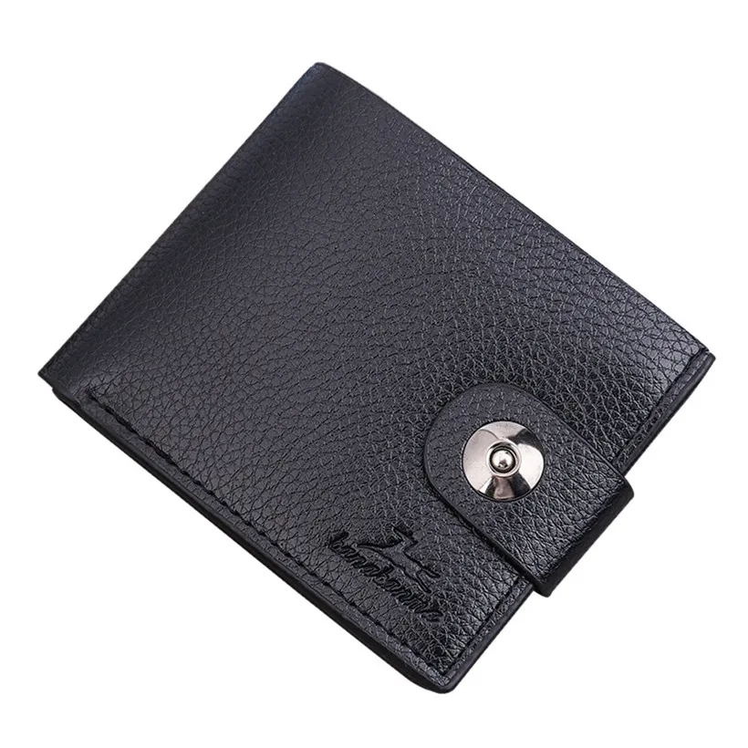 

2018 Hot Sale Men Wallets Solid Color Vintage Hasp Lichee Pattern Multi Card Position Wallet carteira masculina