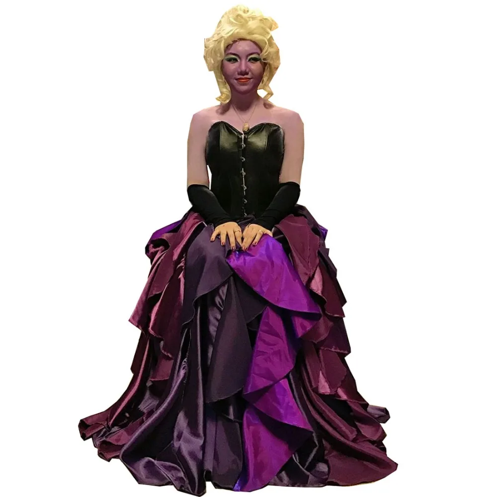 

2018 New The Little Mermaid Dress Sea Witch Ursula Princess Dress Cosplay Purple Costume Custom Made