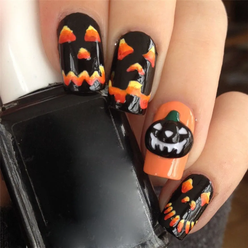 

2017 * Halloween Skull Bone Nail Art Watermark Tattoos Nail Art Tips 6pc