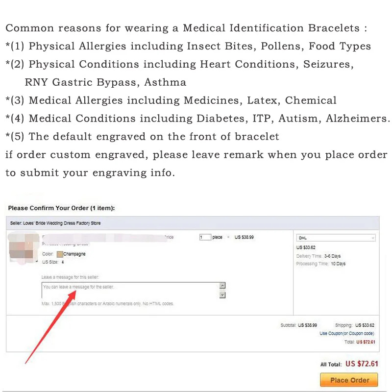 Medical Black Geruine Leather Bracelet for Men,Free Engraving Medical Alert ID Tag DIABETES Personalized  Wristband