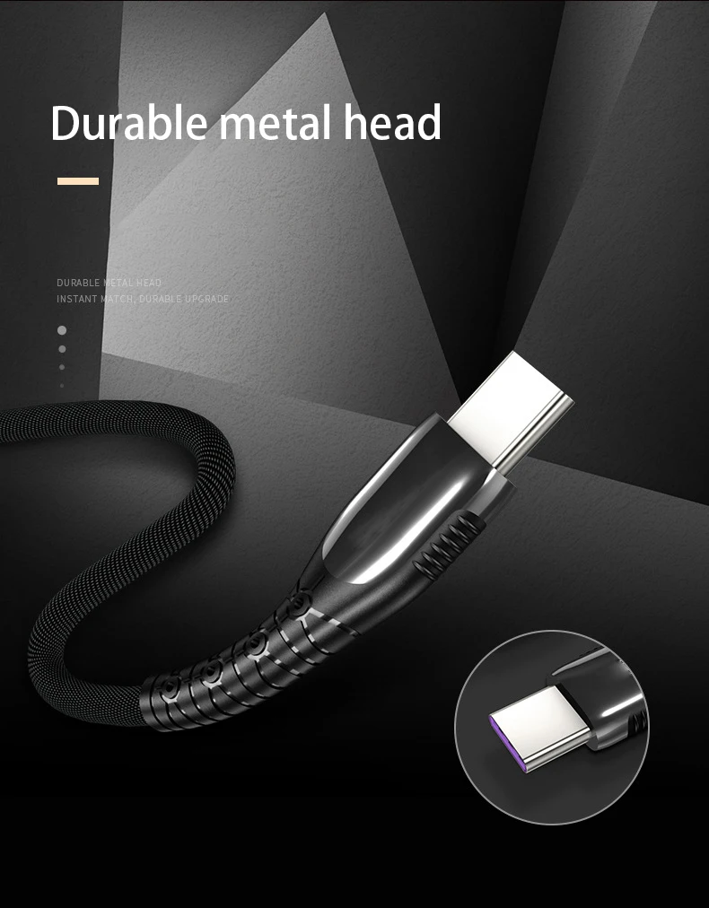 5A USB C быстрый заряд кабеля USB кабель для передачи данных из цинкового сплава синхронизация провод для Samsung Xiaomi Redmi Note 4 5 Android type c usb кабель
