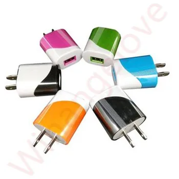 

100pcs colorful 5V 1A Us wall charger adapter plug charger for iphone X 8 7 for samsung