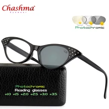 CHASHMA солнцезащитные очки для чтения фотохромные очки для женщин Кошачий глаз очки для пресбиопии с чехлом Oculos de Grau Feminino