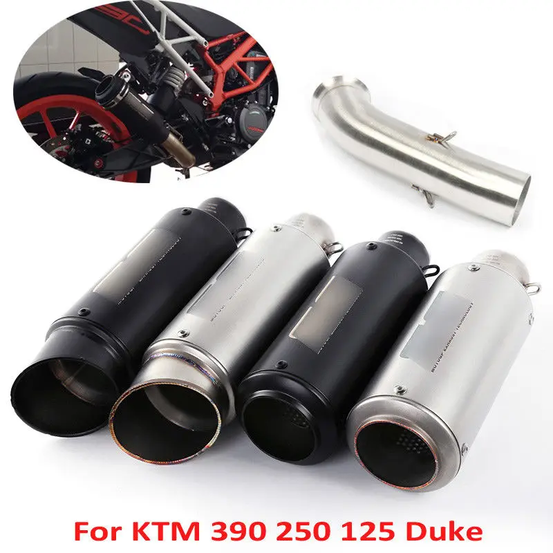 

Slip On Duke 390 Motorcycle Exhaust Muffler Pipe + Mid Link Tube For KTM Duke 390 125 250 2017-2018 Moto Escape With DB Killer