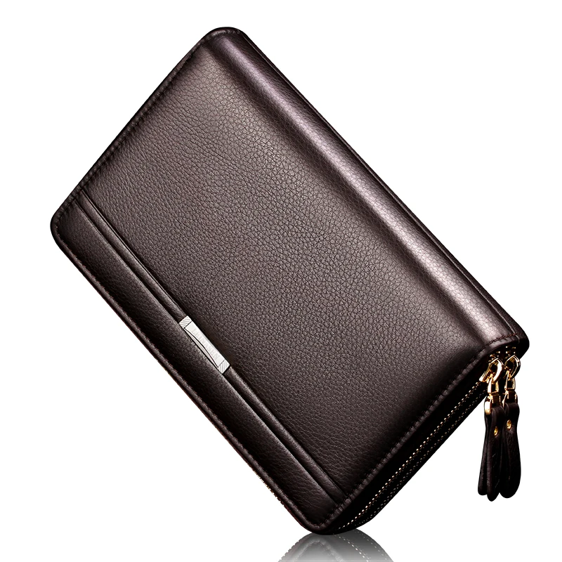 Wholesale 2019 Long Wallet Men Double Zipper Coin Pocket Purse Men Wallets  Casual Business Card Holder Vintage Large Wallet Male Clutch From  m.