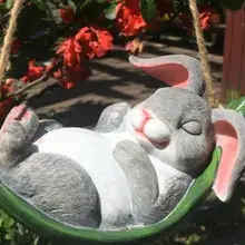 Открытый садовые полимерные креативные животные качели Моделирование Кролик Декоративный ландшафт кулон