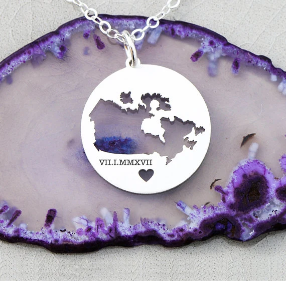 

Coppper Material Latest Canada Map Charm Country Necklace Custom Pendant Any Words Can Be Engraved Drop Shipping YP6073