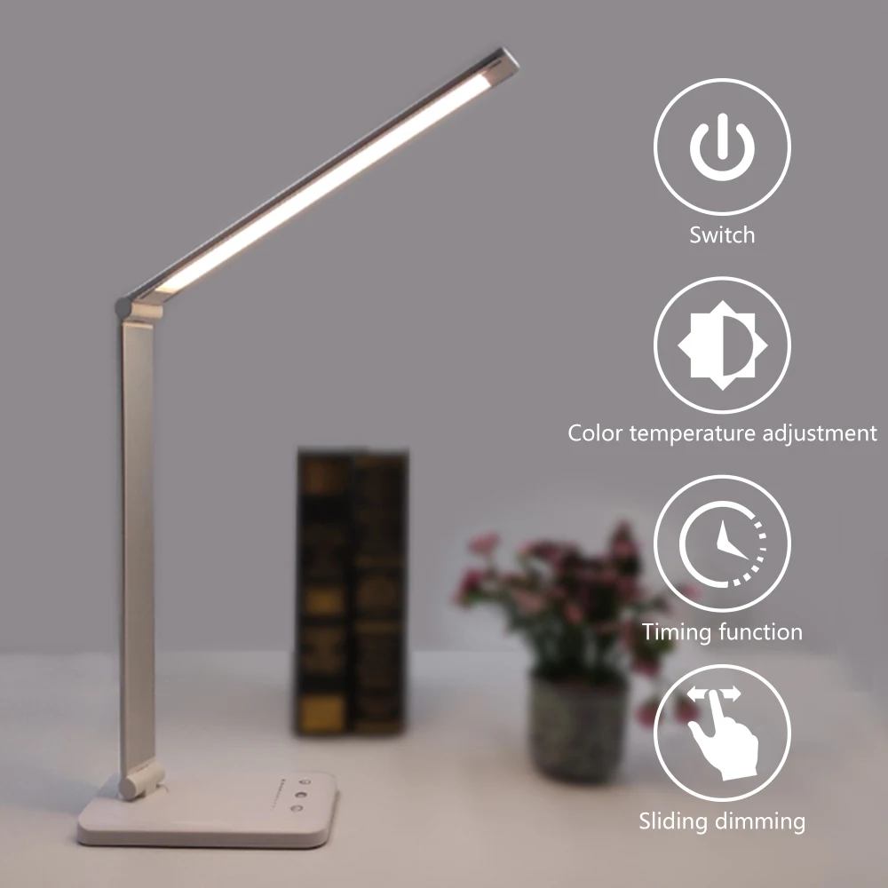 LIGINWAAT 52 светодиодный s настольная лампа 3 цветовых режима 10 Dimable Levels Touch 2000mAh USB заряжаемый светодиодный светильник для чтения с защитой глаз