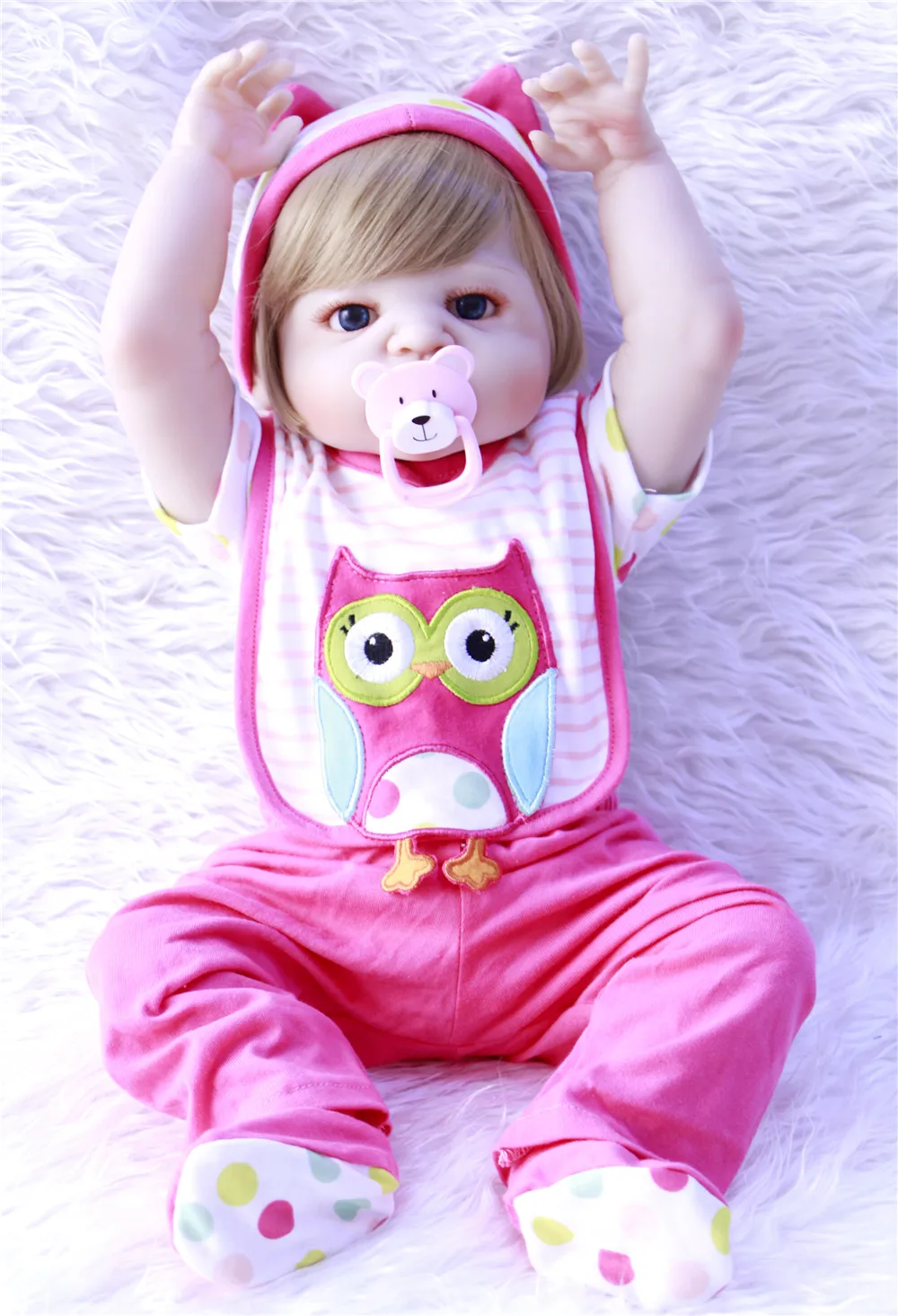 22 &quotreborn Baby Doll блонд кукла принцесса для девочек 55 см полный Силиконовый младенец