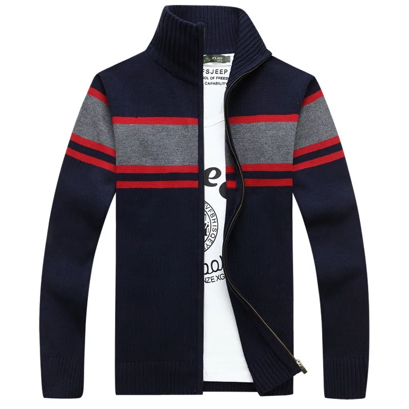Новый список Для Мужчин's свитер-пальто модные вязаный свитер Для мужчин, новое поступление осень Очаровательный Цвет Стенд воротник Для
